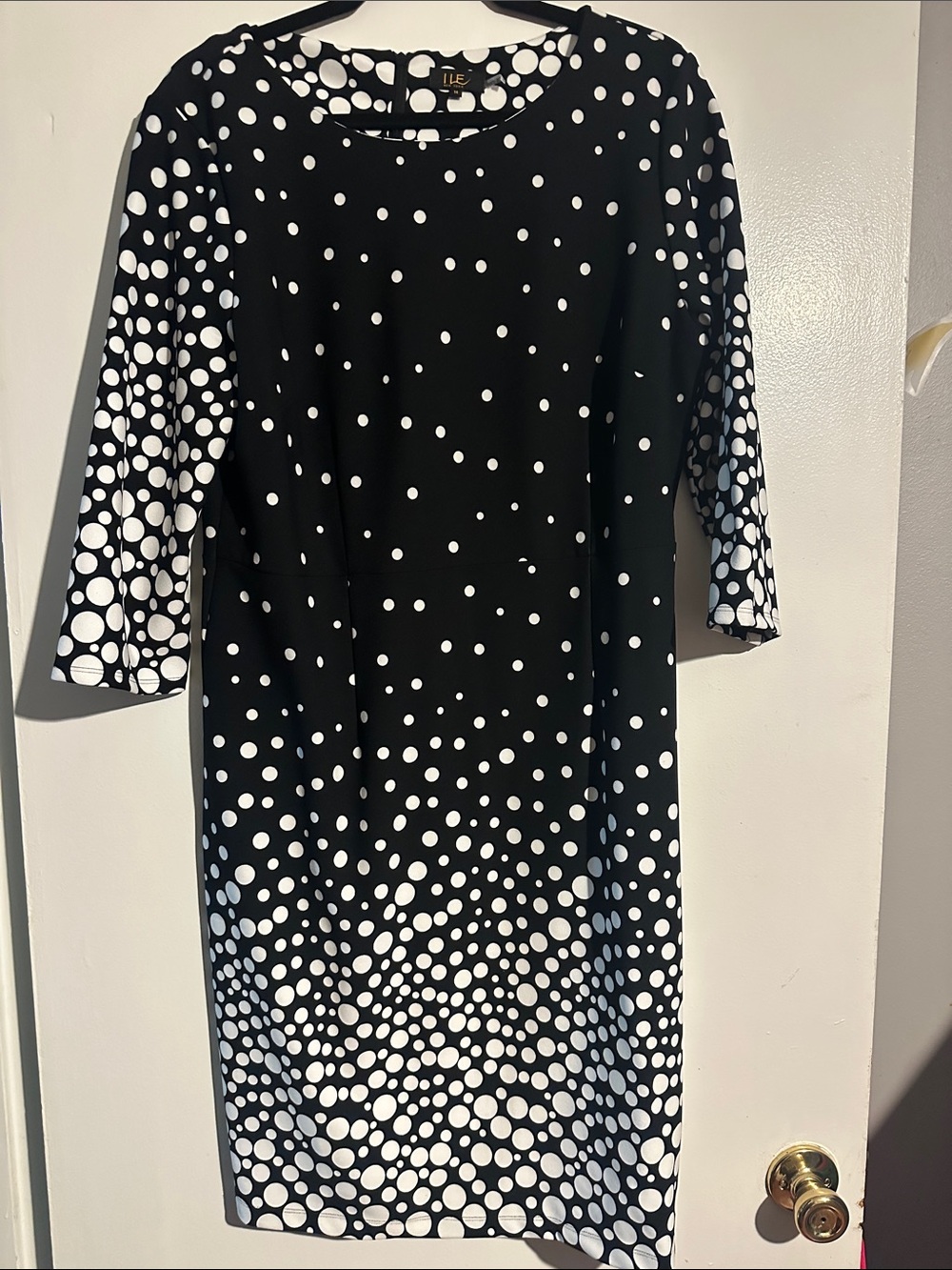 INC International Concepts Black and White Polka Dot Midi Dress